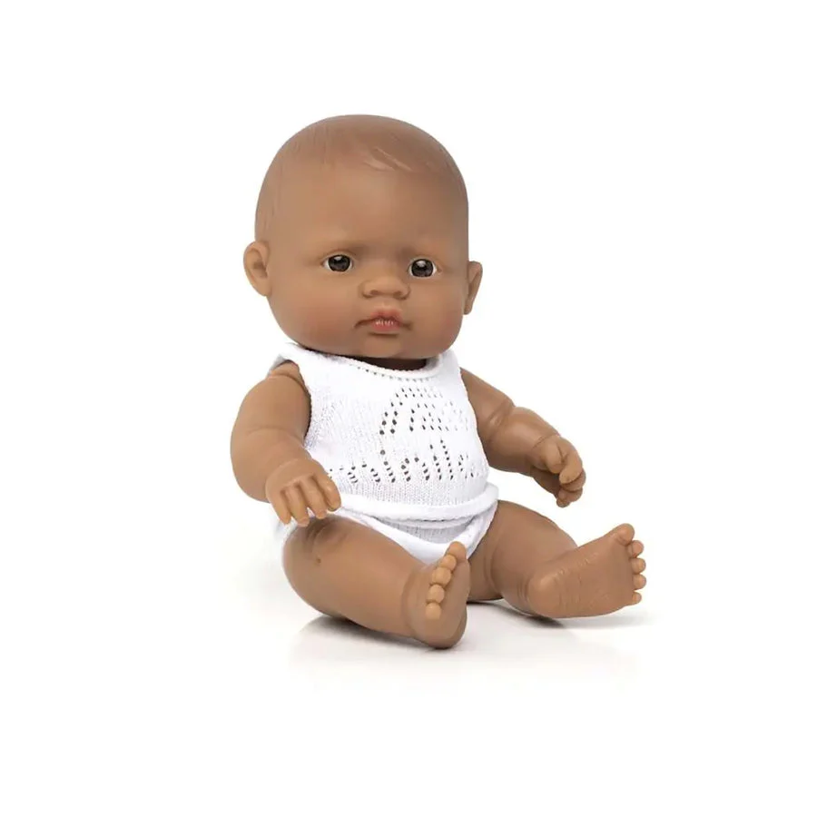 Newborn Baby Doll Hispanic Boy 8 1/4" by Miniland - Image 2