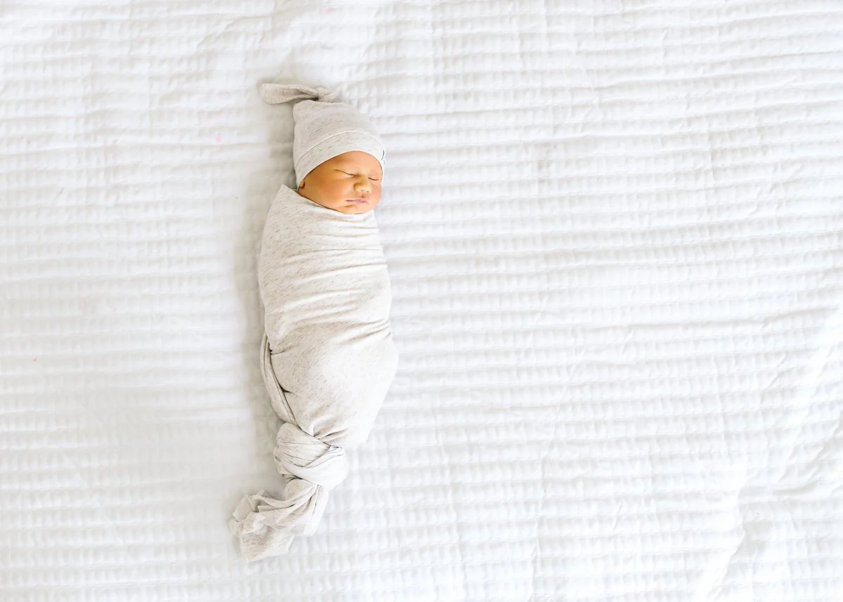 Newborn Top Knot Hat - Oat by Copper Pearl - Image 4