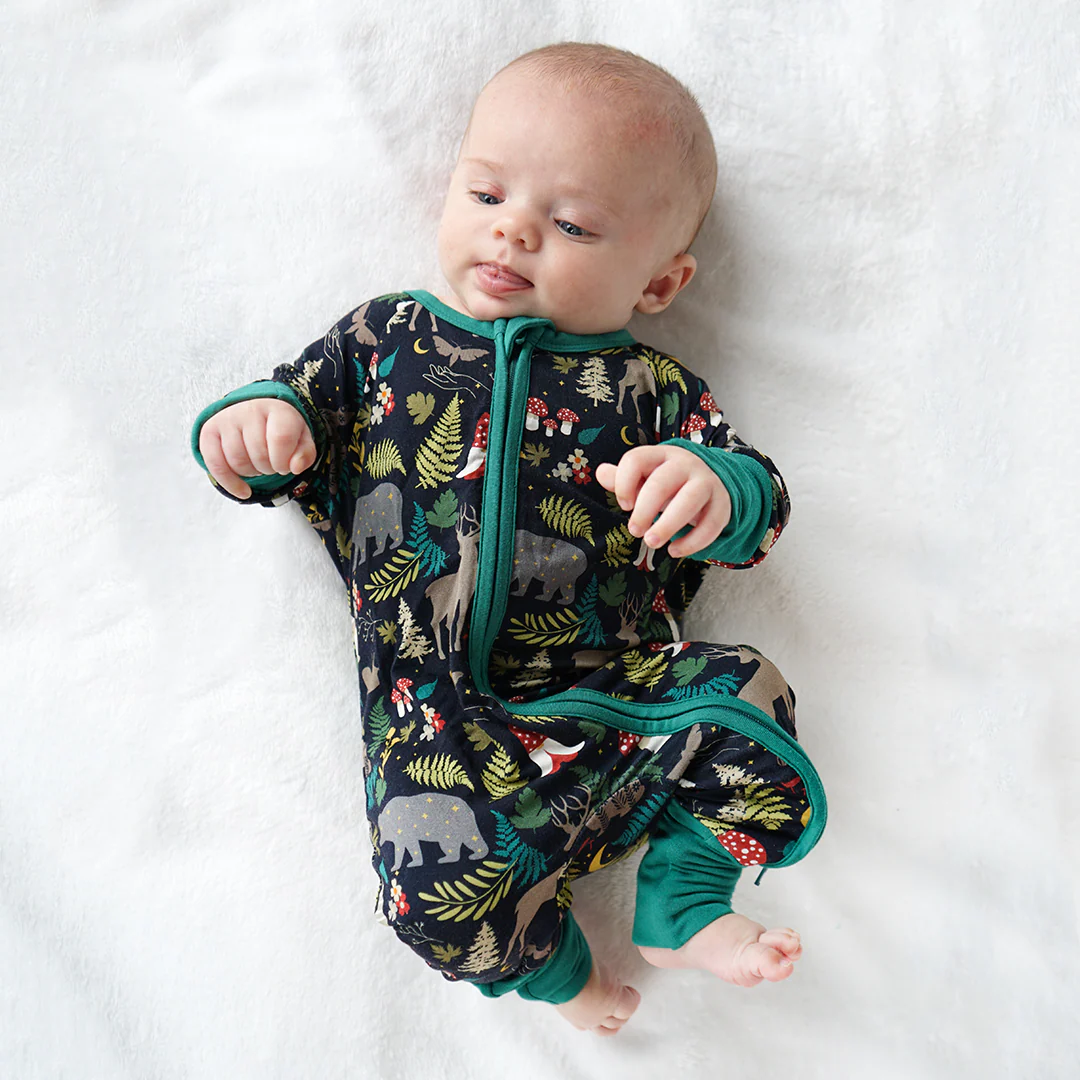 Night Forest Bamboo Pajamas Baby Romper by Emerson and Friends - Image 2