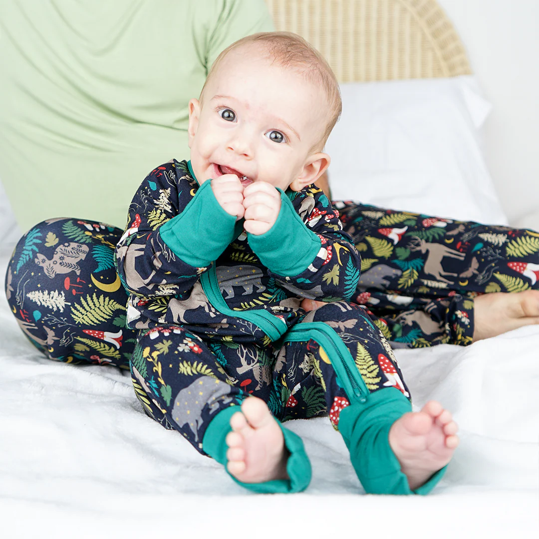 Night Forest Bamboo Pajamas Baby Romper by Emerson and Friends - Image 3