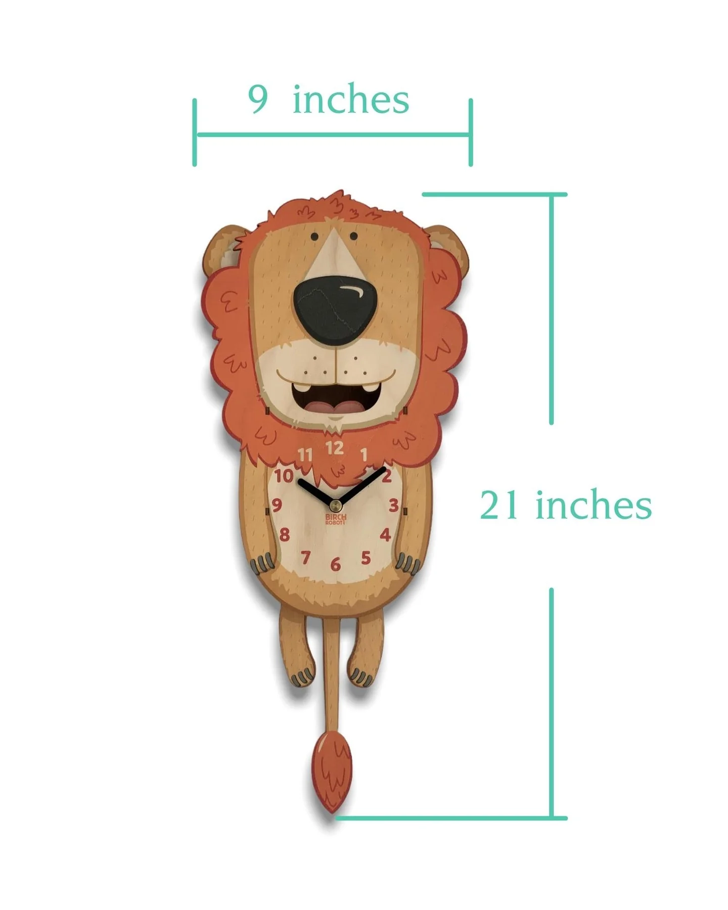 Oliver the Lion Double Pendulum Clock by Birch Robot - Image 4