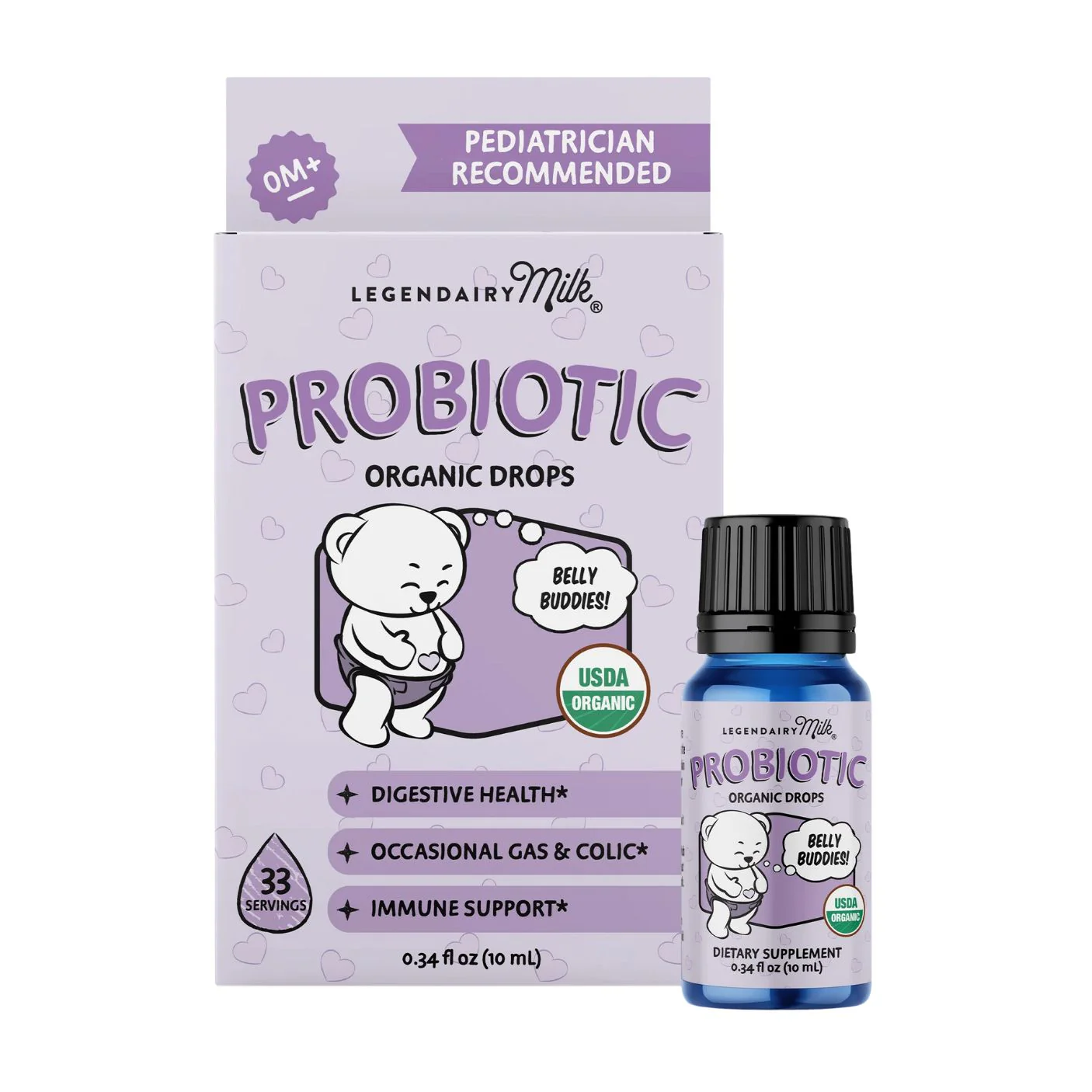 Organic Baby and Toddler Probiotic Drops by Legendairy Milk