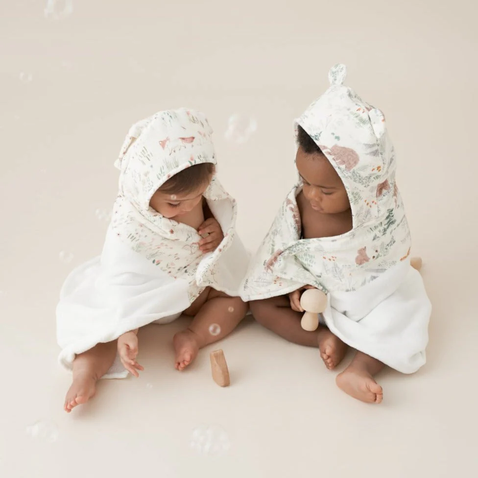 Organic Baby Bath Wrap (0-24M) - Owl Print by Elegant Baby - Image 2