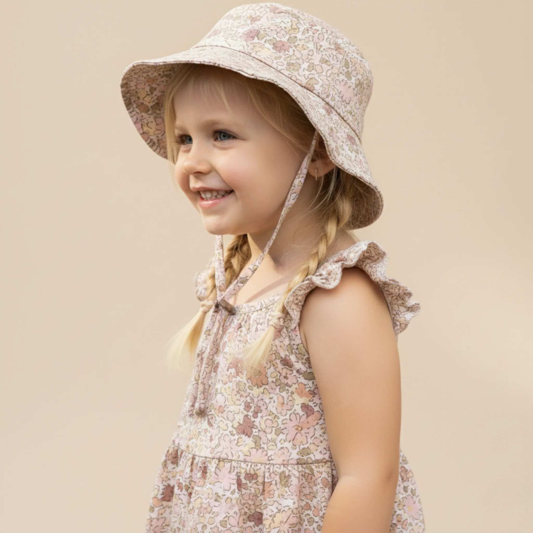 Organic Bucket Sun Hat - Pastel Bloom by Makemake Organics - Image 2