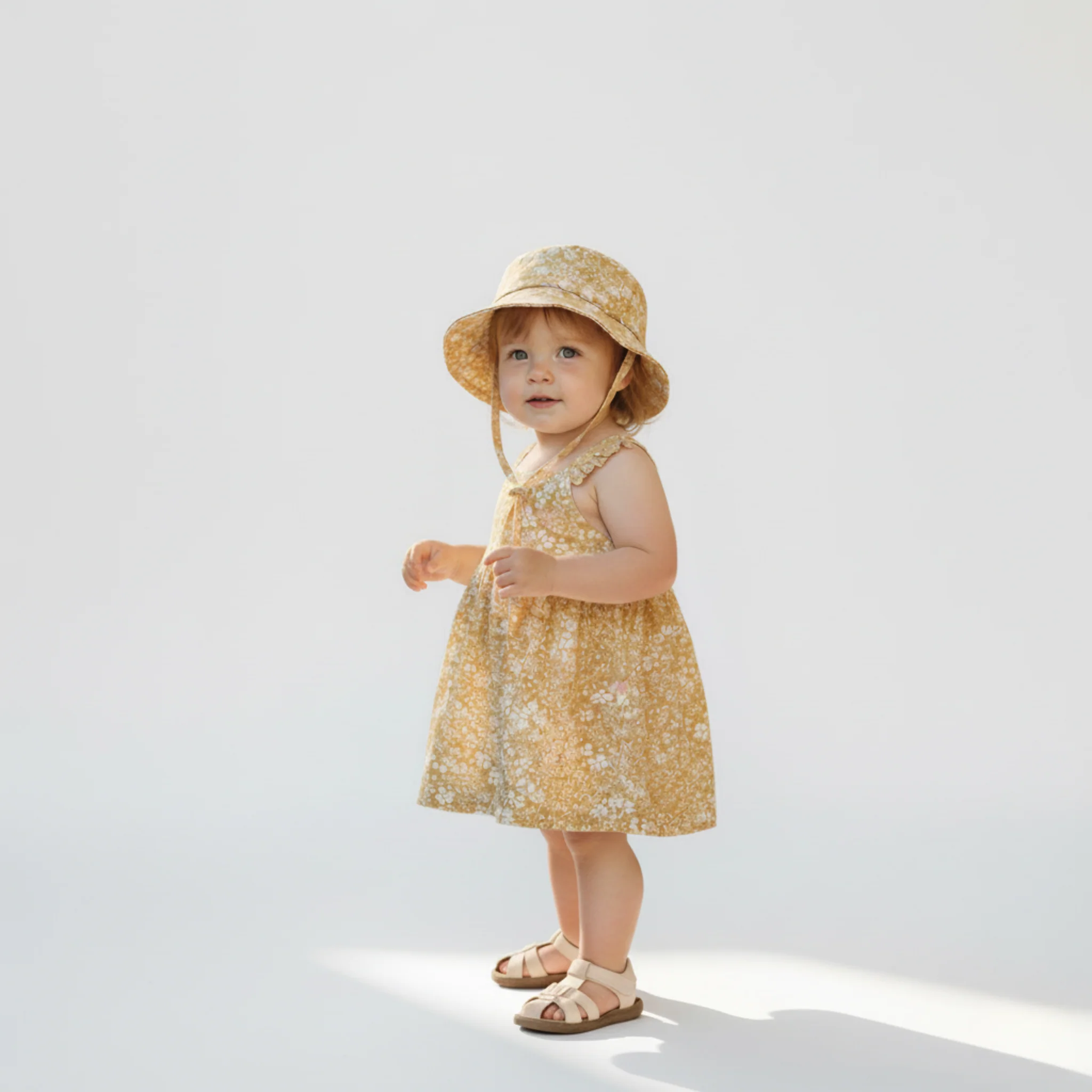 Organic Bucket Sun Hat - Yellow Blossom by Makemake Organics - Image 4