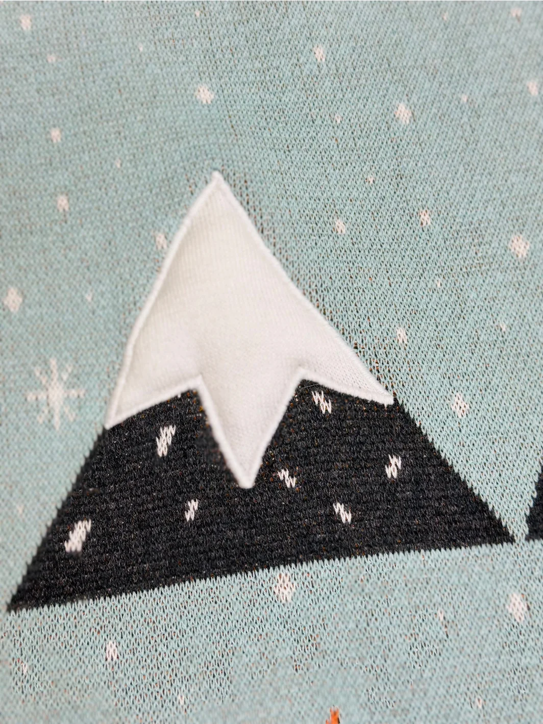 Organic Cotton 3D Jacquard Knit Baby Blanket - Fox & Bear Ski by Viverano Organics - Image 5