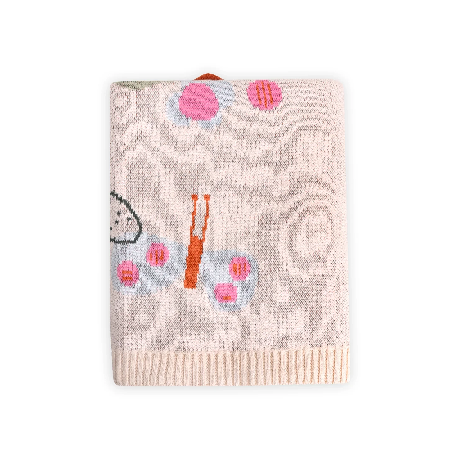 Organic Cotton 3D Jacquard Sweater Knit Baby Blanket - Butterfly by Viverano Organics - Image 7