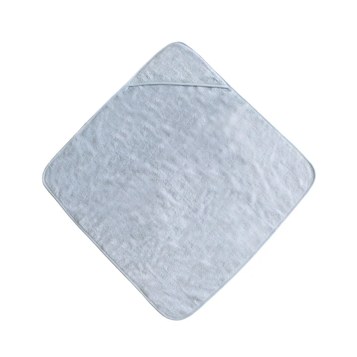 Organic Cotton Baby Hooded Towel - Baby Blue by Mushie & Co - Image 4