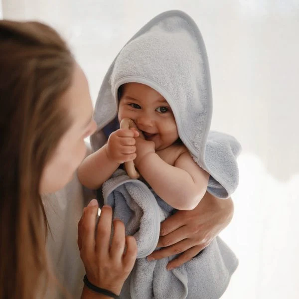 Organic Cotton Baby Hooded Towel - Tradewinds by Mushie & Co - Image 2