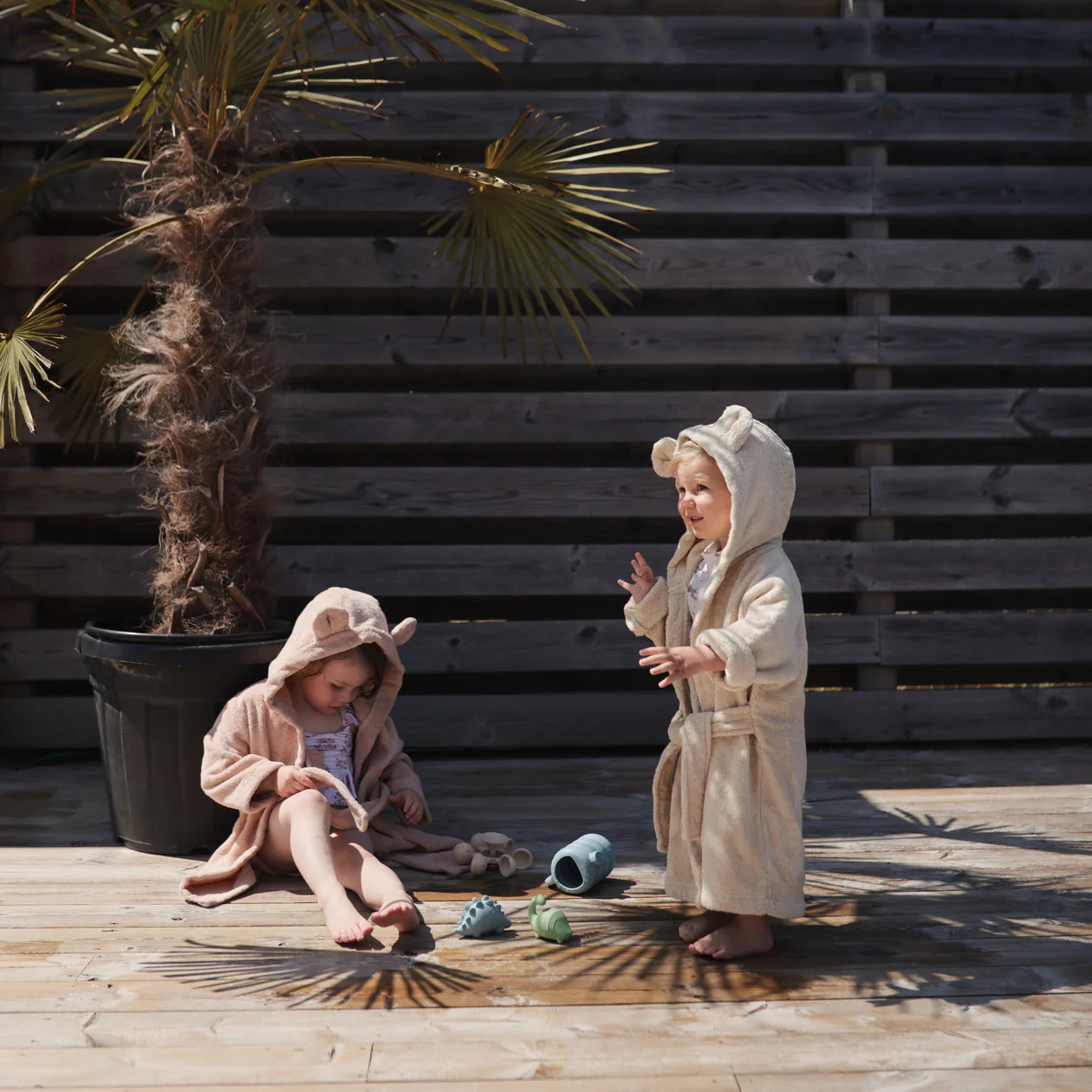Organic Cotton Bear Robe - Moss by Mushie & Co - Image 6