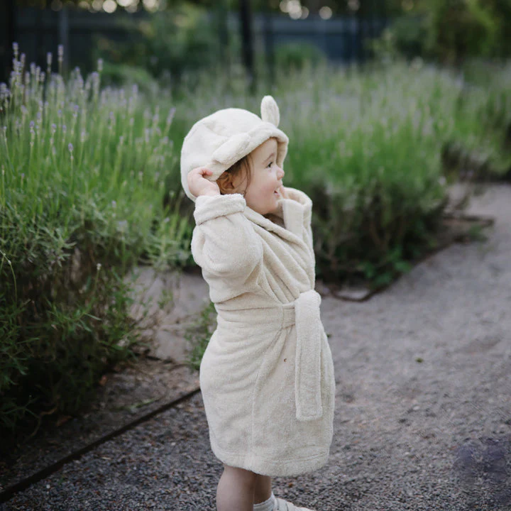 Organic Cotton Bear Robe - Moss by Mushie & Co - Image 7
