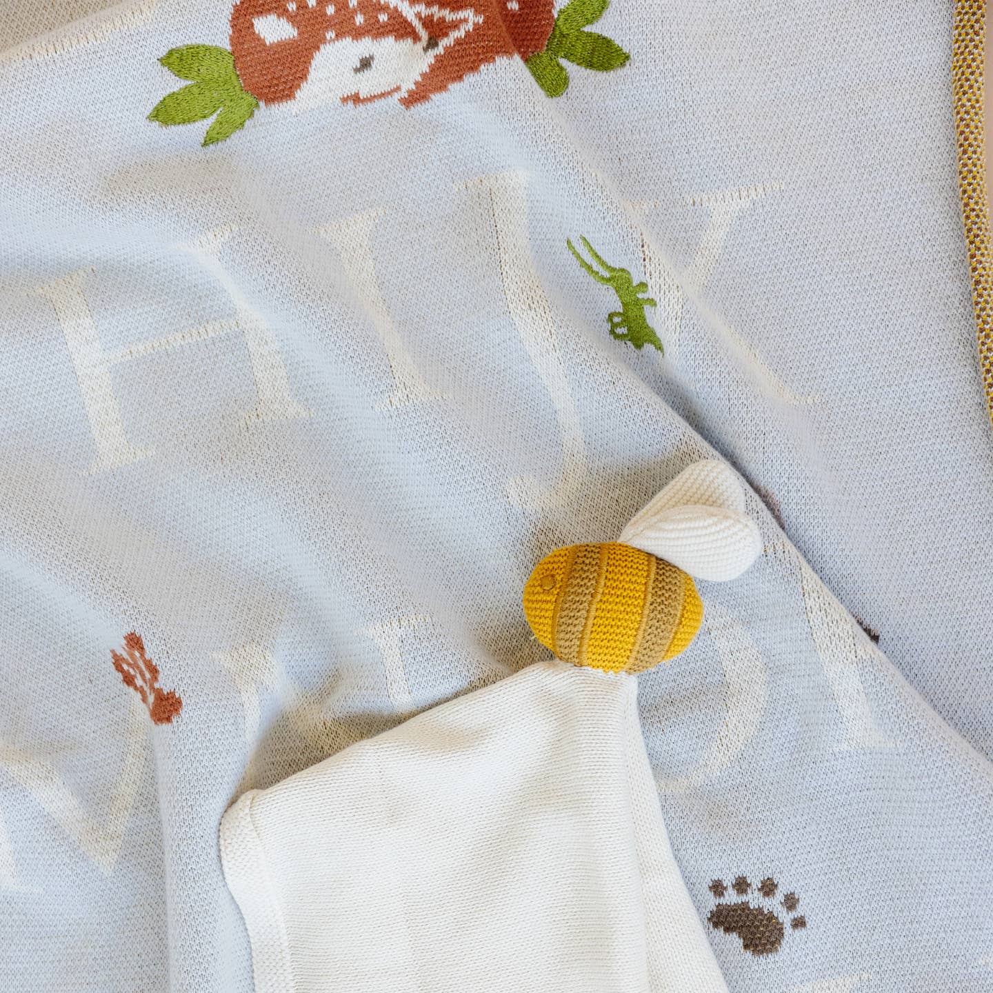 Organic Cotton Blanket - Abc Woodland by The Blueberry Hill - Image 3