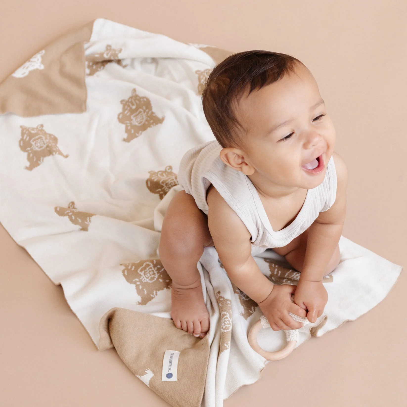 Organic Cotton Blanket - Honey Bear by The Blueberry Hill - Image 9