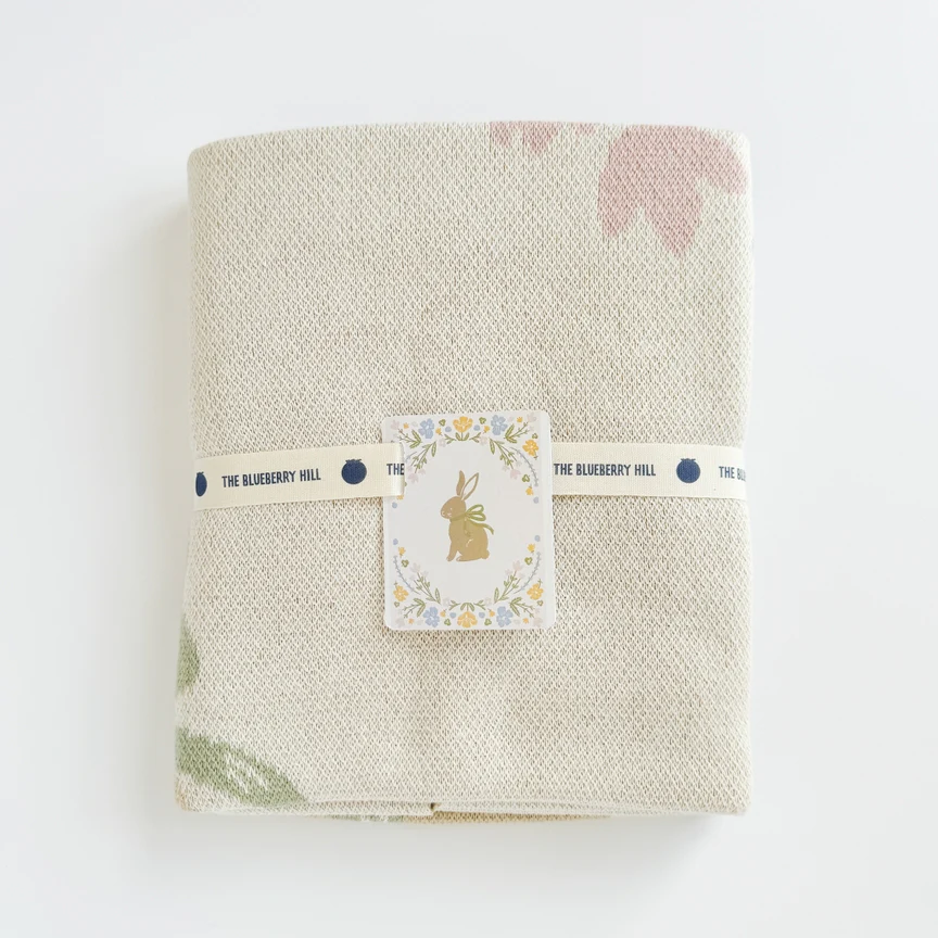 Organic Cotton Blanket - Pastel Bunny by The Blueberry Hill - Image 5