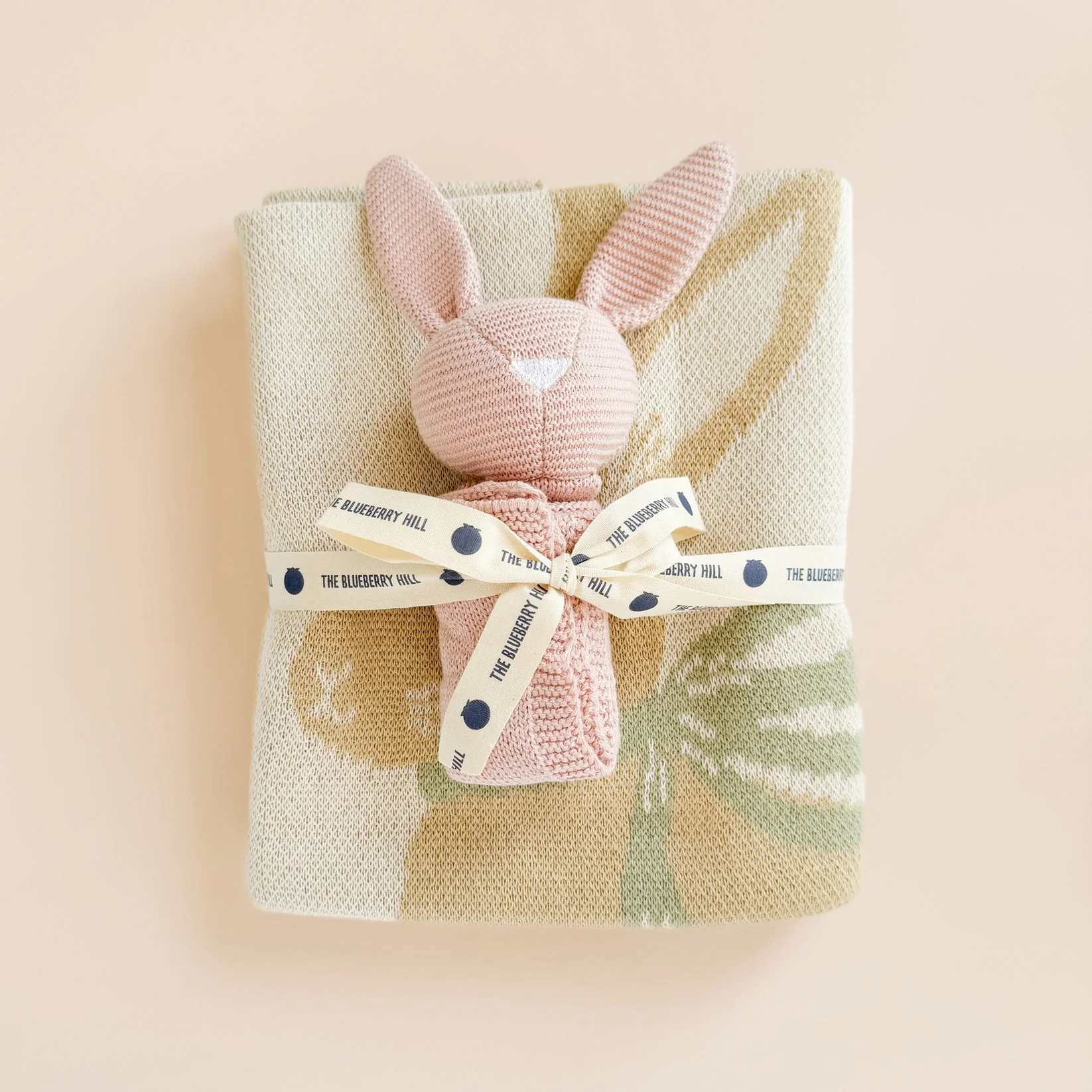 Organic Cotton Blanket - Pastel Bunny by The Blueberry Hill - Image 6