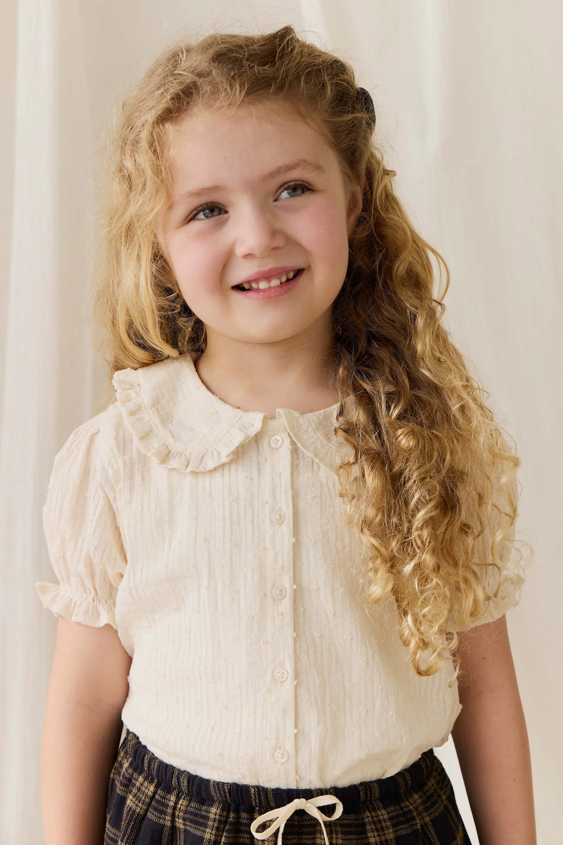 Organic Cotton Bowie Blouse-Parchment by Jamie Kay - Image 2