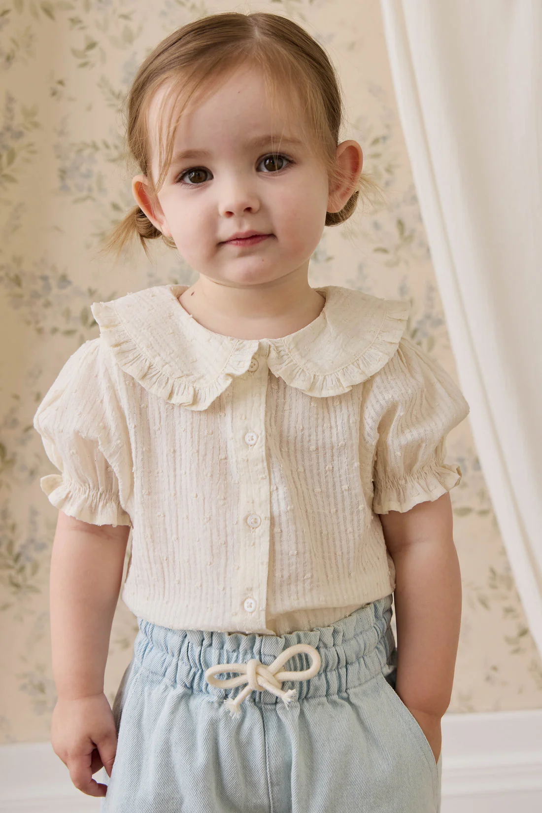 Organic Cotton Bowie Blouse-Parchment by Jamie Kay - Image 3