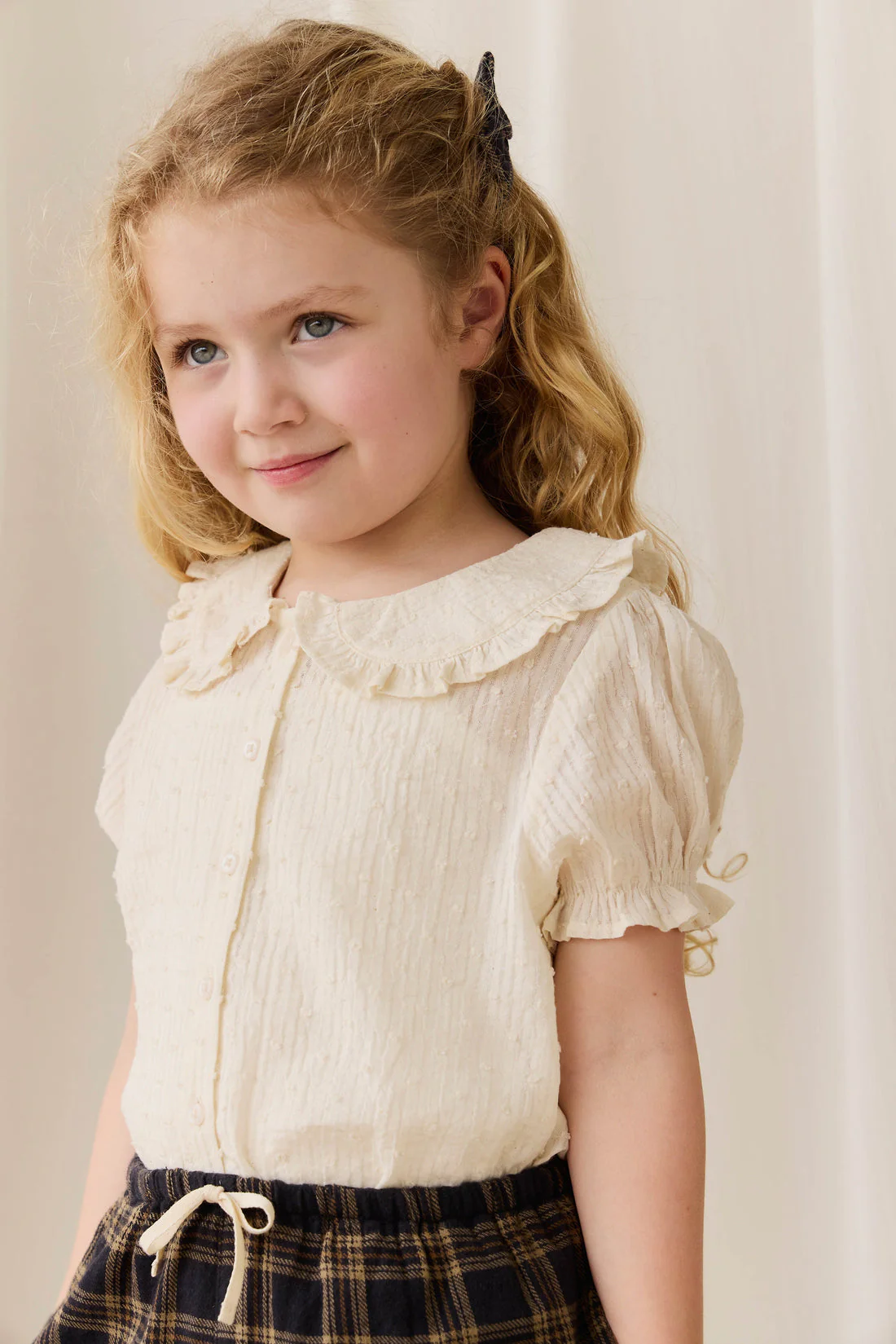 Organic Cotton Bowie Blouse-Parchment by Jamie Kay - Image 5