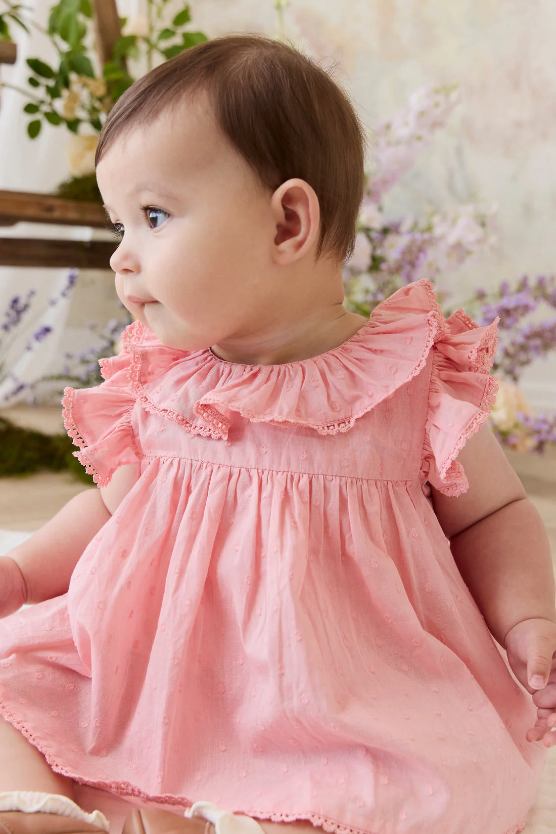 Organic Cotton Frannie Playsuit - Swiss Pink by Jamie Kay - FINAL SALE - Image 6
