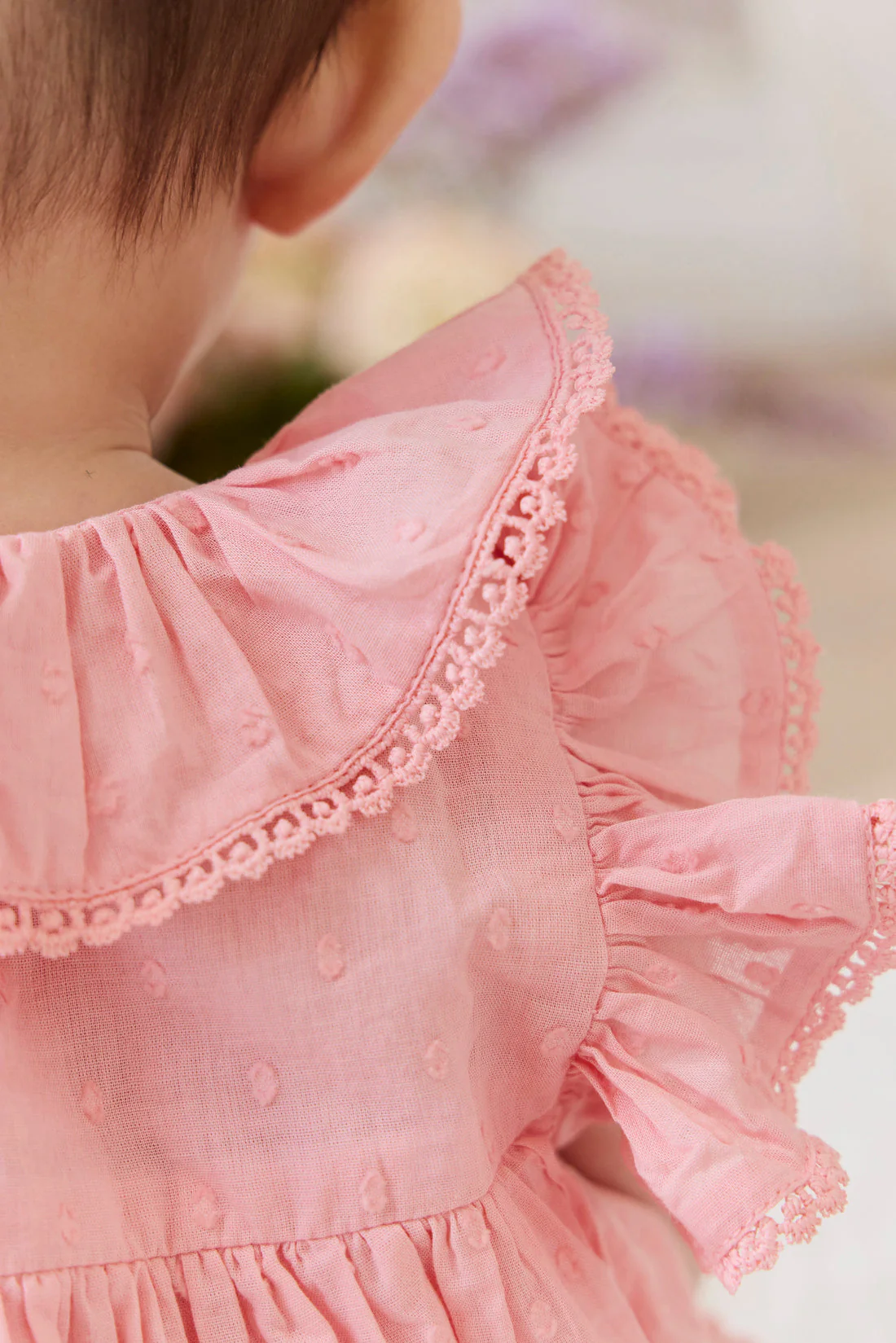 Organic Cotton Frannie Playsuit - Swiss Pink by Jamie Kay - FINAL SALE - Image 7