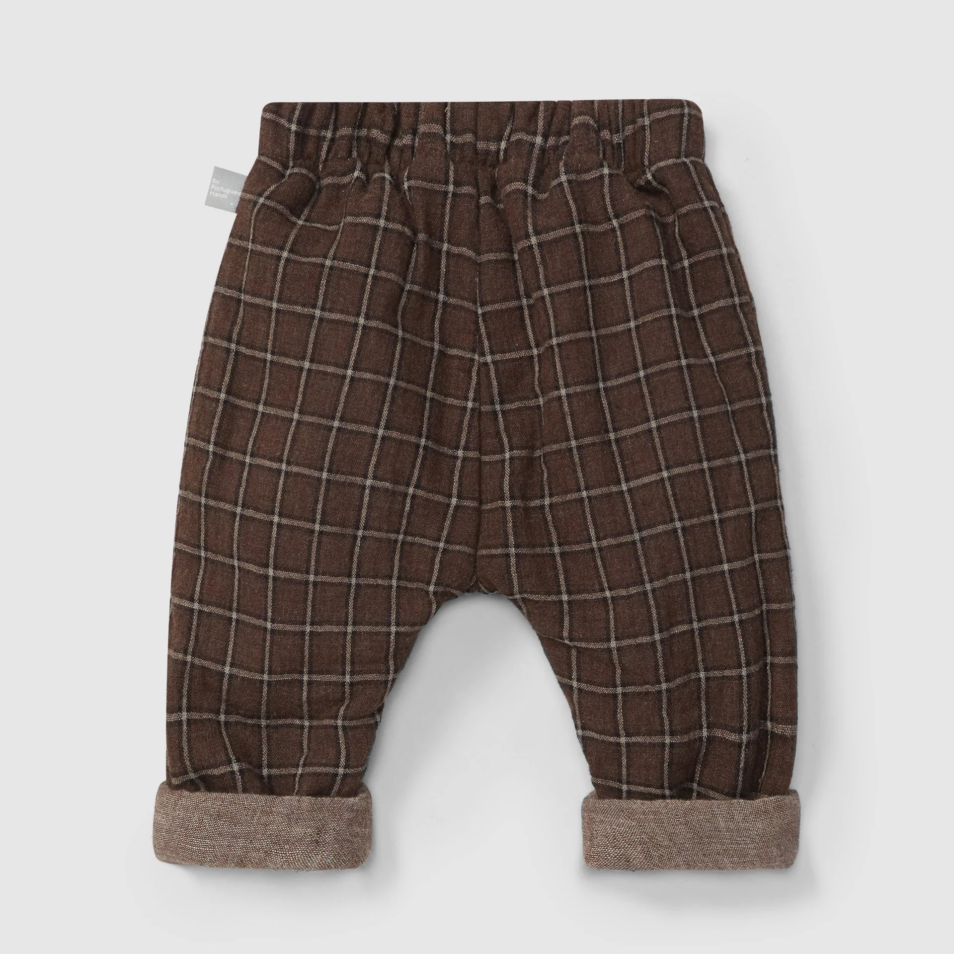 Organic Cotton Gauze Check Pants - Brown by Snug - FINAL SALE - Image 2