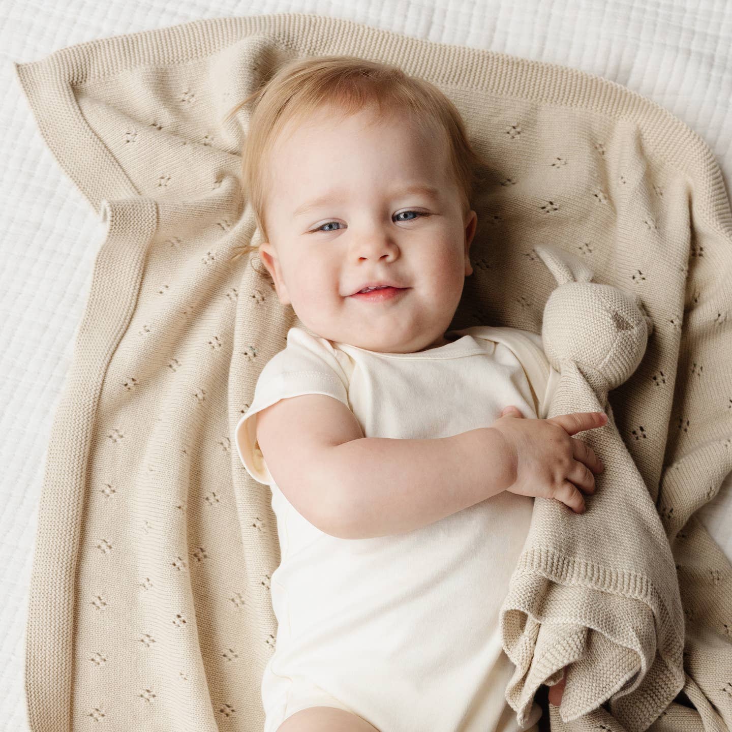 Organic Cotton Heirloom Pique Blanket - Birch by The Blueberry Hill - Image 2