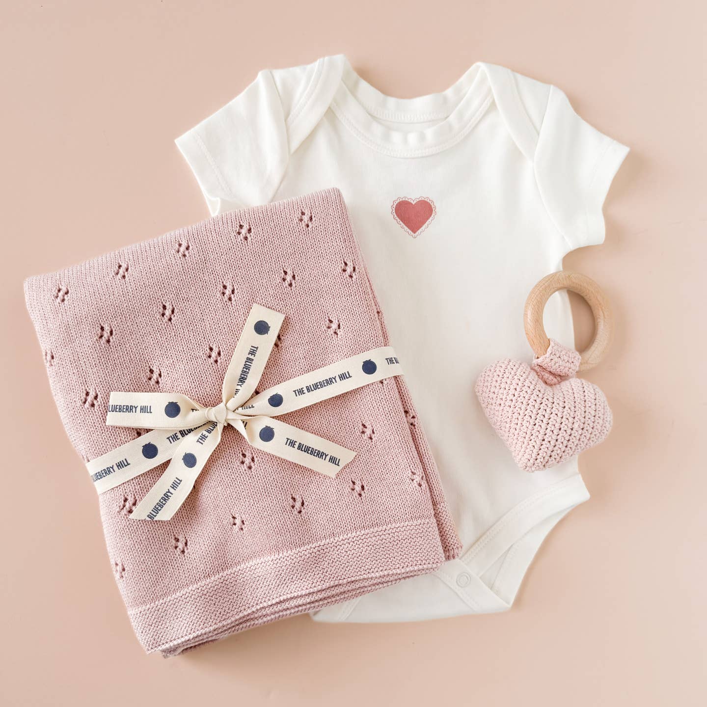 Organic Cotton Heirloom Pique Blanket - Blush by The Blueberry Hill - Image 2