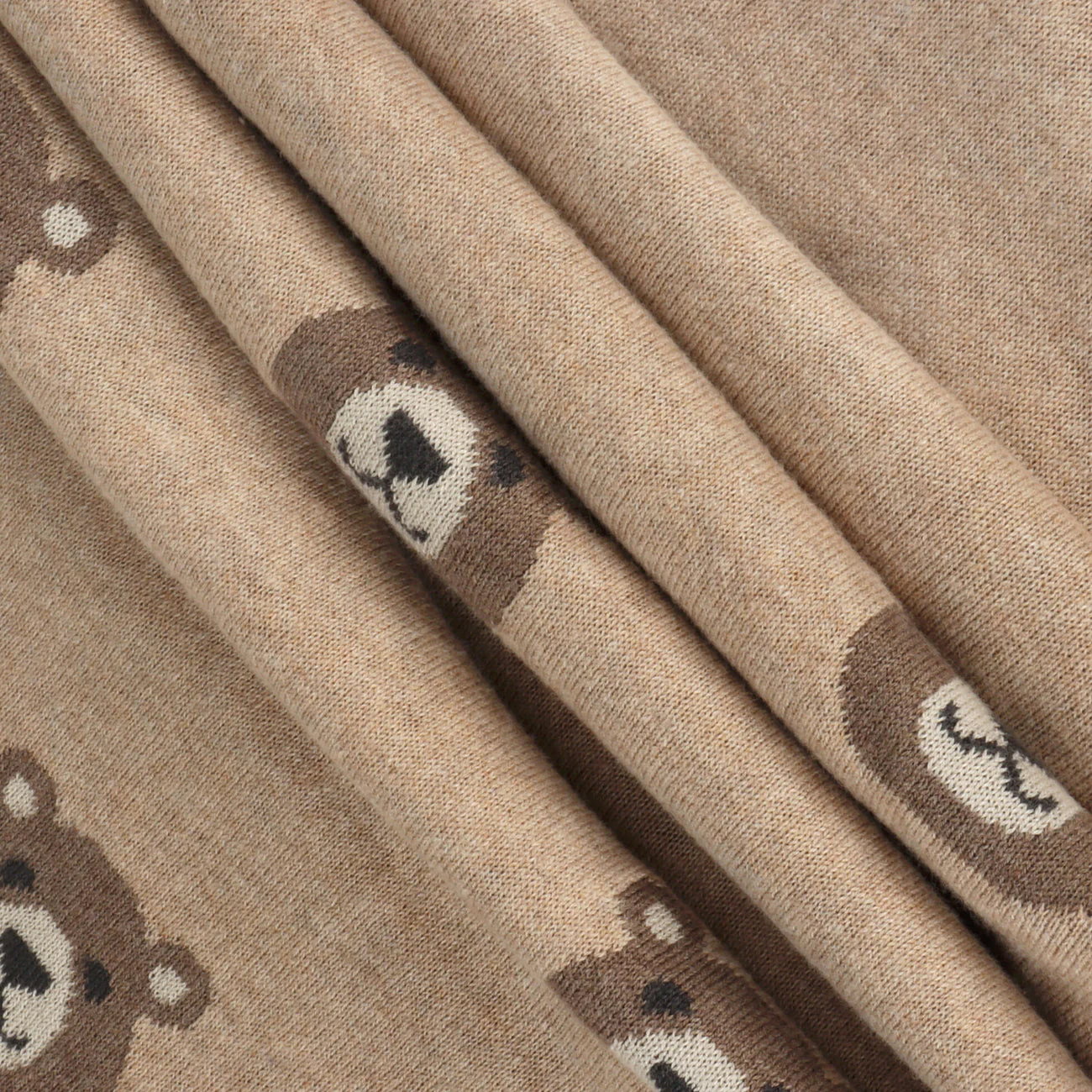 Organic Cotton Jacquard Sweater Knit Baby Blanket - Brown Bear by Viverano Organics - Image 3