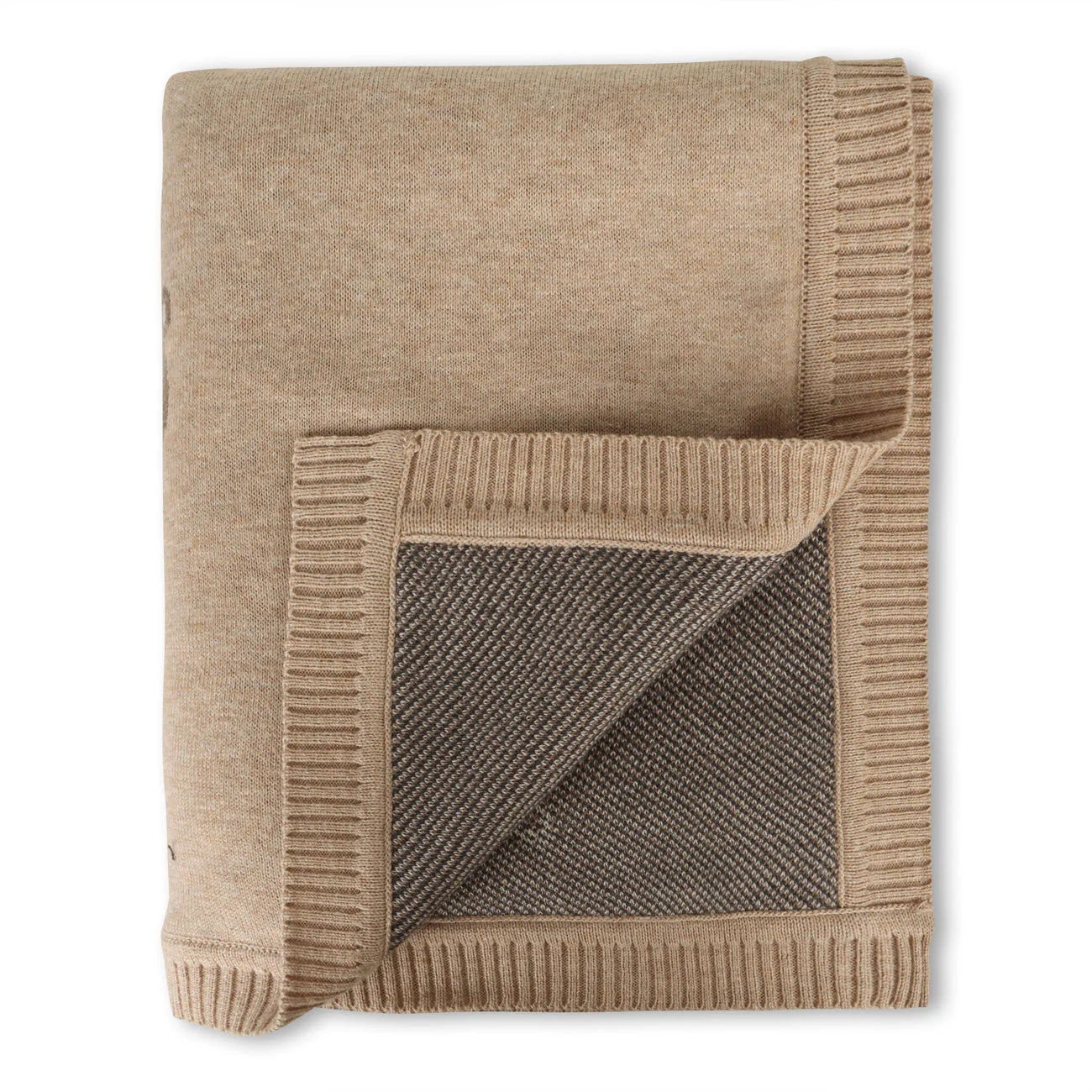 Organic Cotton Jacquard Sweater Knit Baby Blanket - Brown Bear by Viverano Organics - Image 5