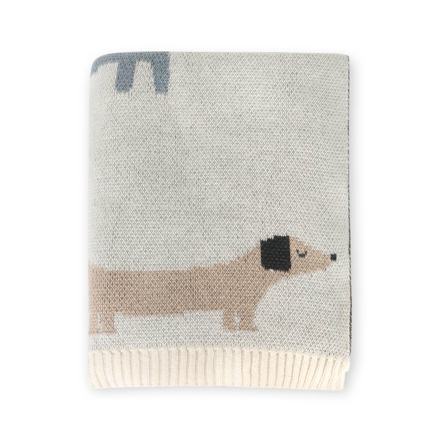 Organic Cotton Jacquard Sweater Knit Baby Blanket - Buddy Dog by Viverano Organics - Image 4