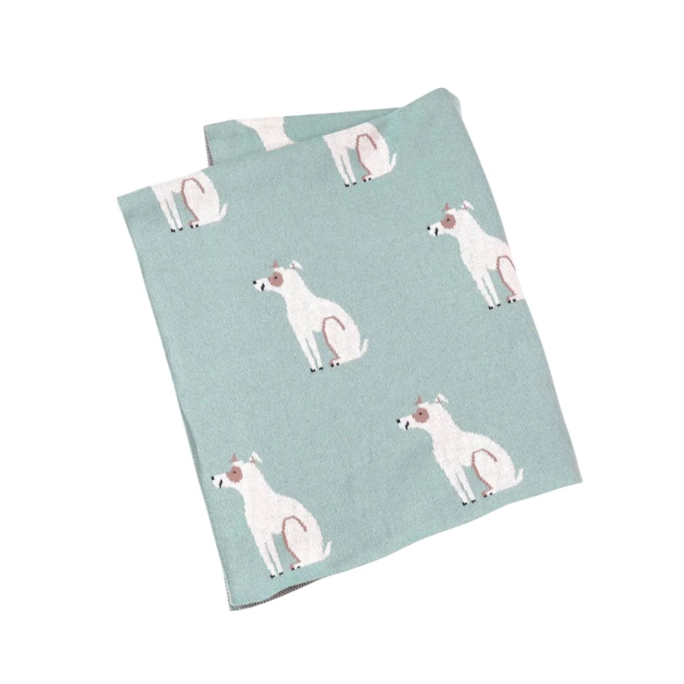 Organic Cotton Jacquard Sweater Knit Baby Blanket - Dogs by Viverano Organics