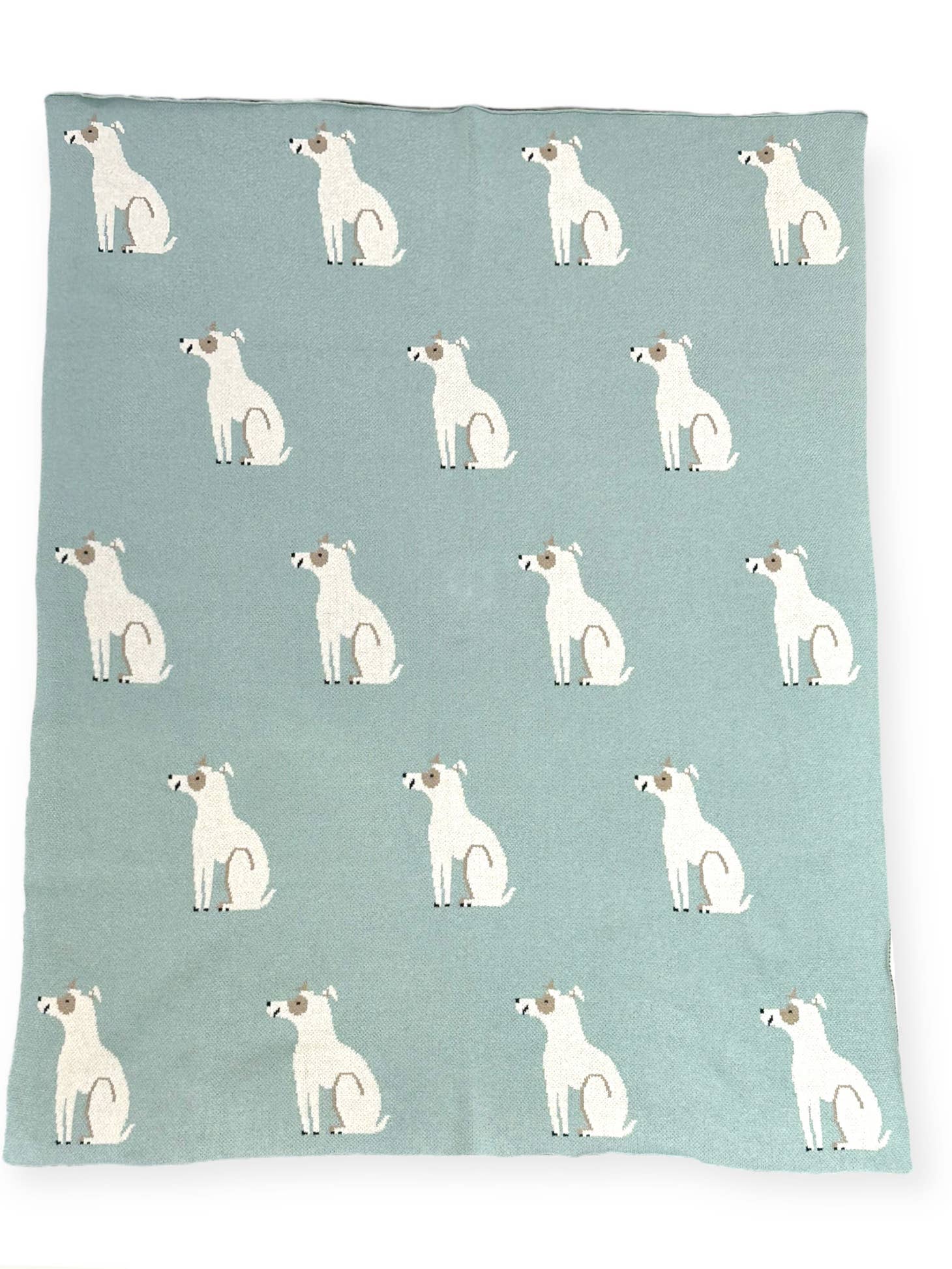 Organic Cotton Jacquard Sweater Knit Baby Blanket - Dogs by Viverano Organics - Image 2