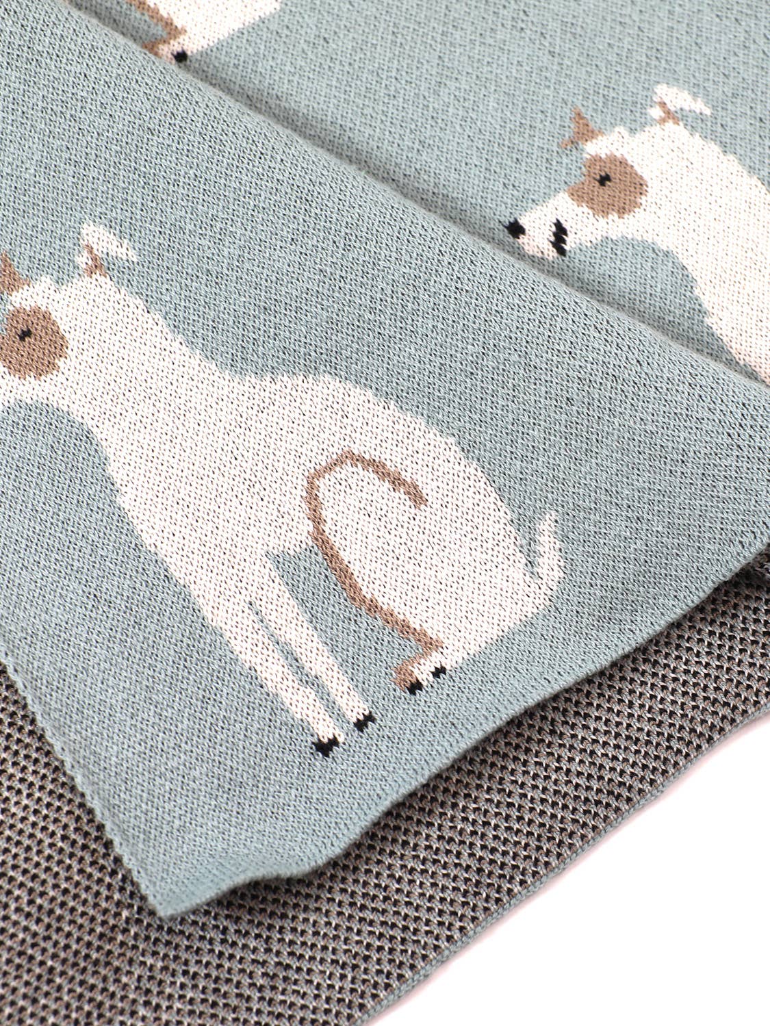Organic Cotton Jacquard Sweater Knit Baby Blanket - Dogs by Viverano Organics - Image 3