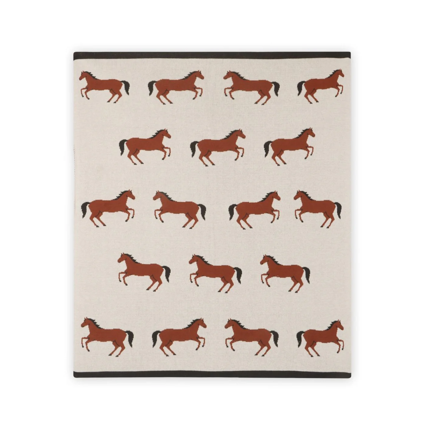 Organic Cotton Jacquard Sweater Knit Baby Blanket - Horse by Viverano Organics