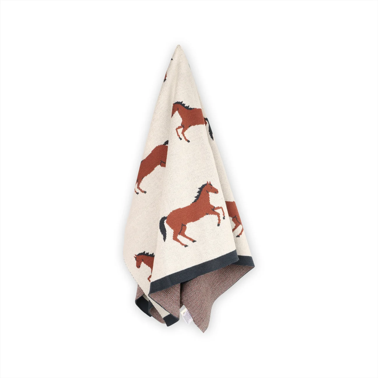 Organic Cotton Jacquard Sweater Knit Baby Blanket - Horse by Viverano Organics - Image 8