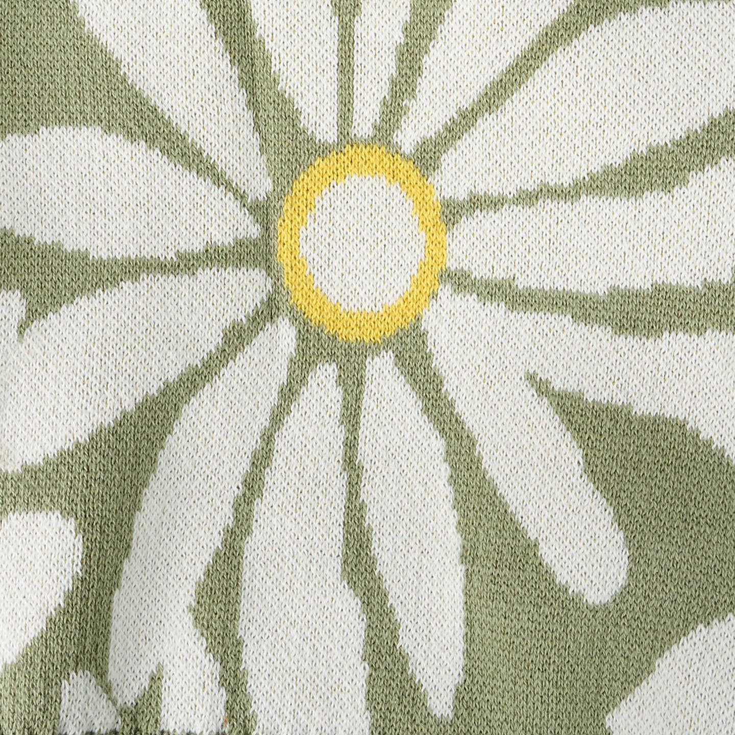 Organic Cotton Jacquard Sweater Knit Baby Blanket - Sage Green Wildflower by Viverano Organics - Image 4