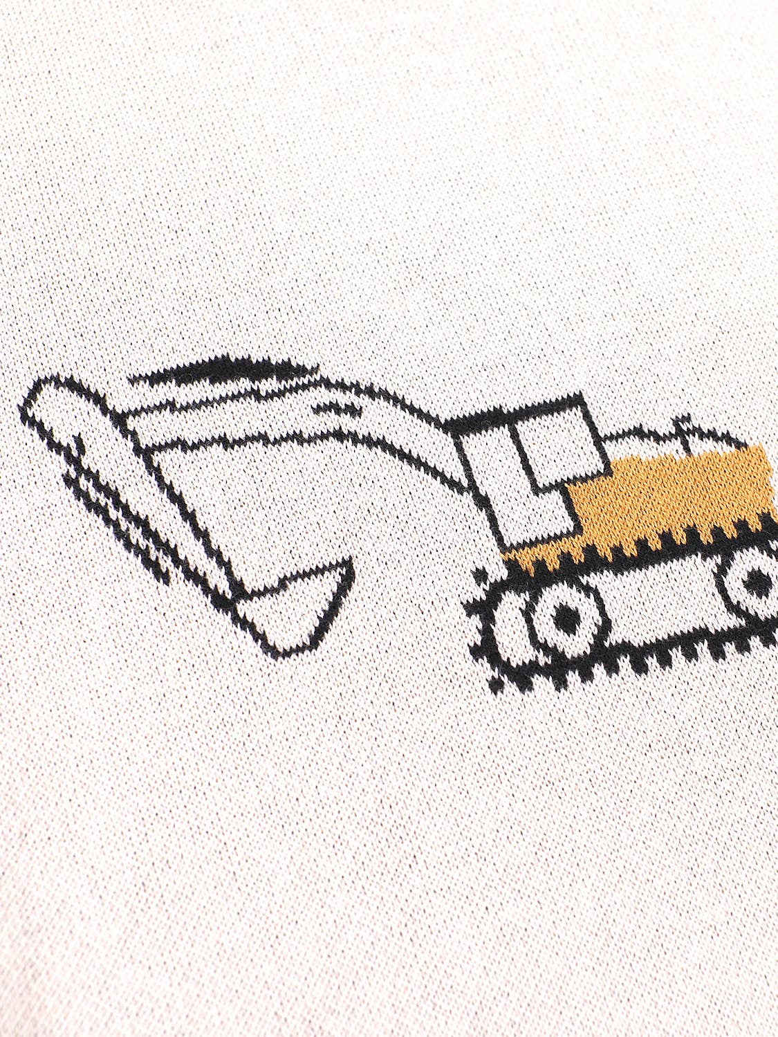 Organic Cotton Jacquard Sweater Knit Baby Blanket - Trucks by Viverano Organics - Image 2