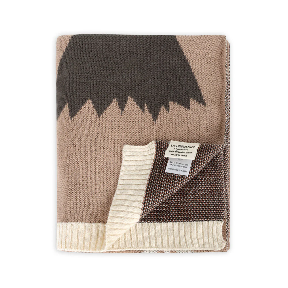 Organic Cotton Jacquard Sweater Knit Baby Blanket - Woodland Bear by Viverano Organics - Image 6