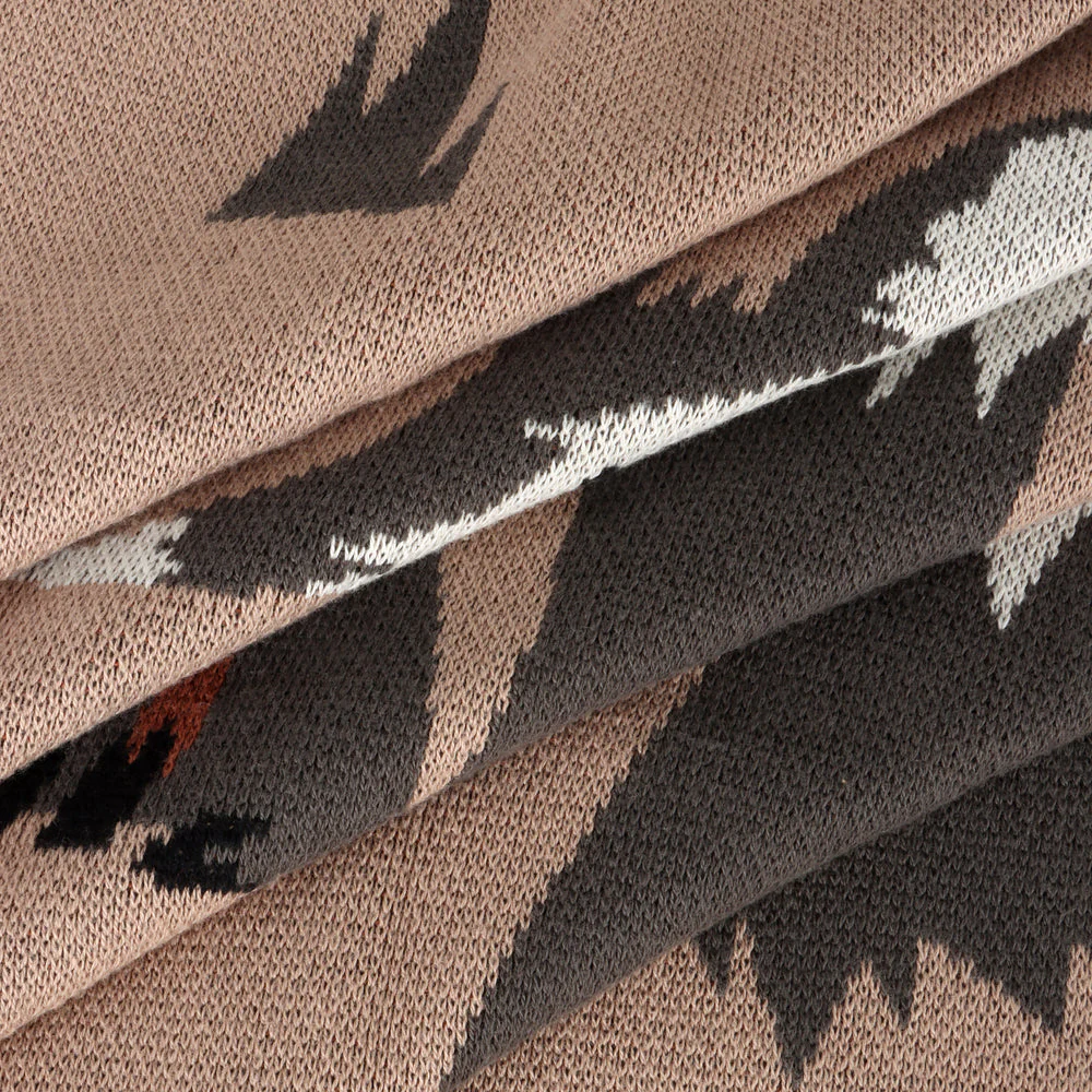 Organic Cotton Jacquard Sweater Knit Baby Blanket - Woodland Bear by Viverano Organics - Image 7