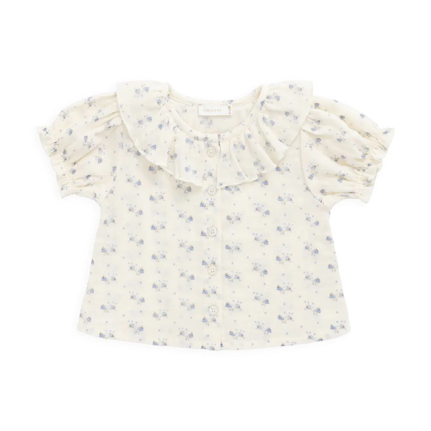 Organic Cotton Muslin Alora Top-Molly Blue by Jamie Kay