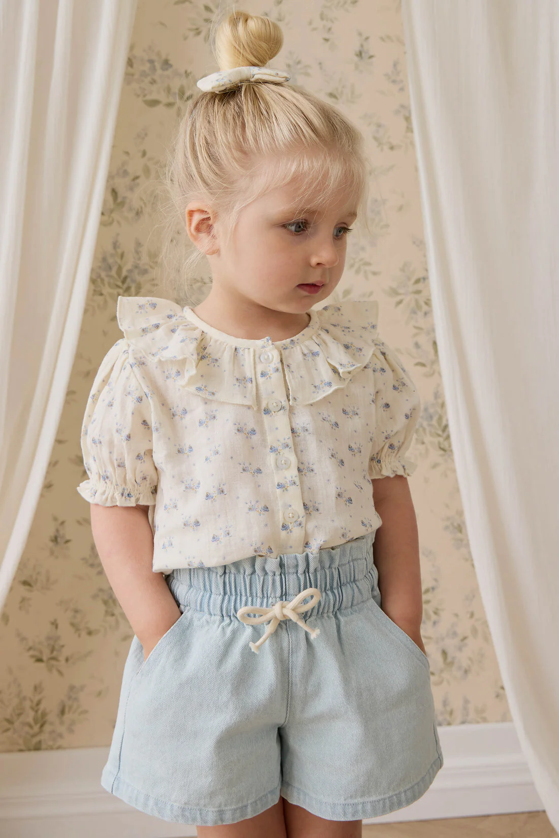 Organic Cotton Muslin Alora Top-Molly Blue by Jamie Kay - Image 3