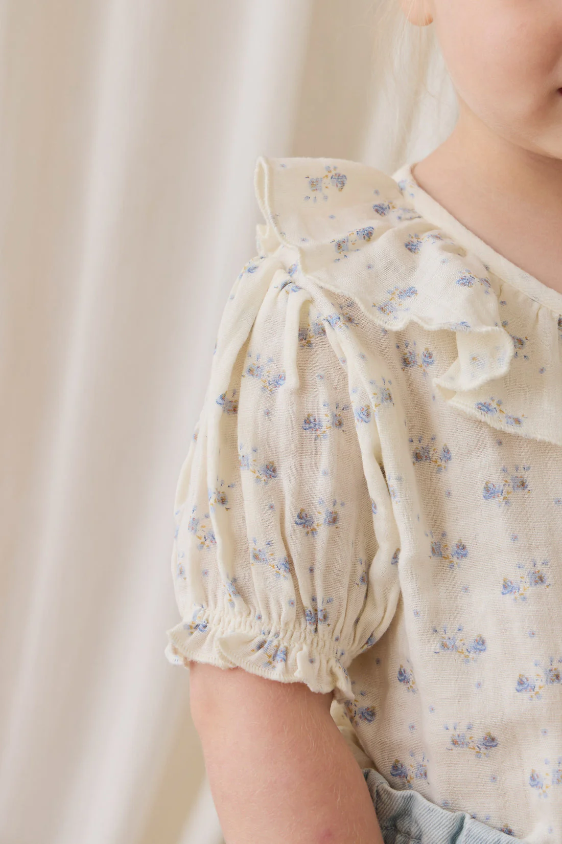 Organic Cotton Muslin Alora Top-Molly Blue by Jamie Kay - Image 4