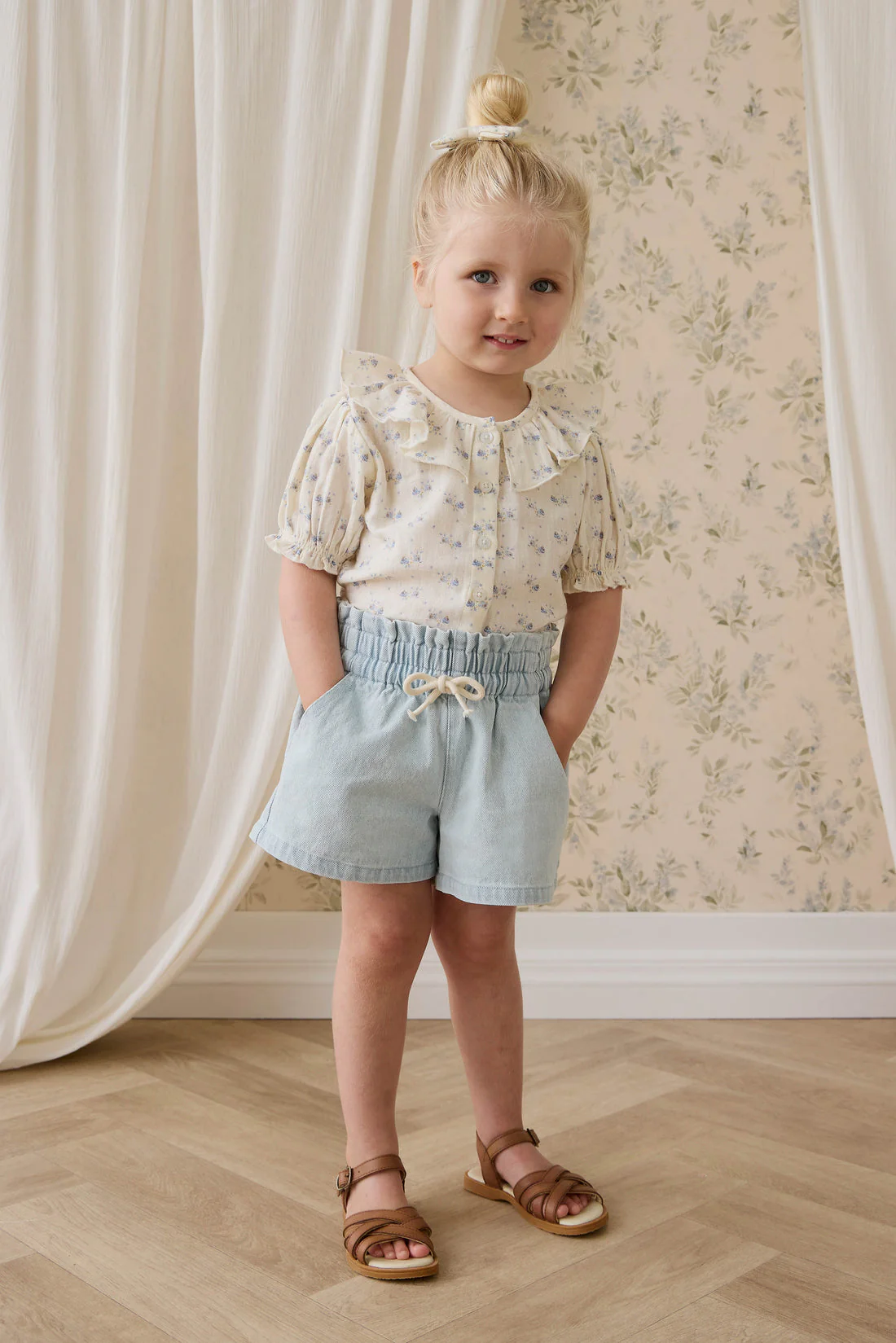 Organic Cotton Muslin Alora Top-Molly Blue by Jamie Kay - Image 5