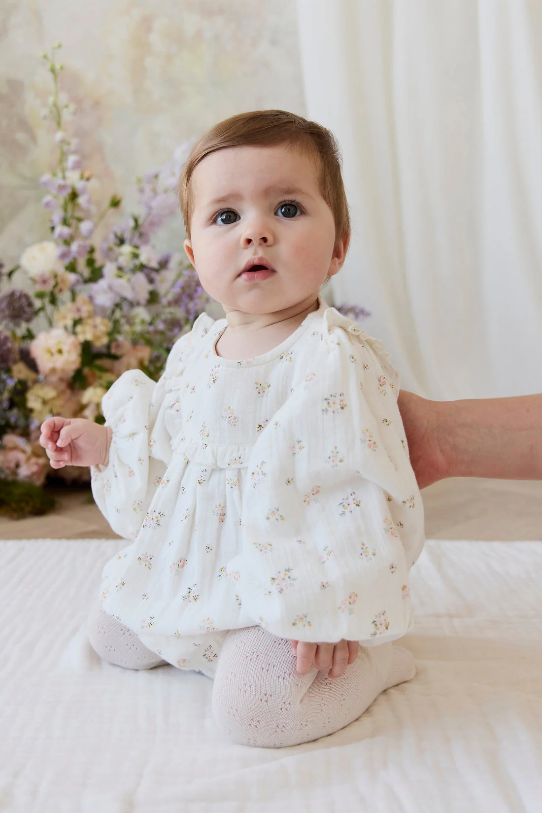 Organic Cotton Muslin Frances Playsuit - Ayla Whisper by Jamie Kay - FINAL SALE - Image 4