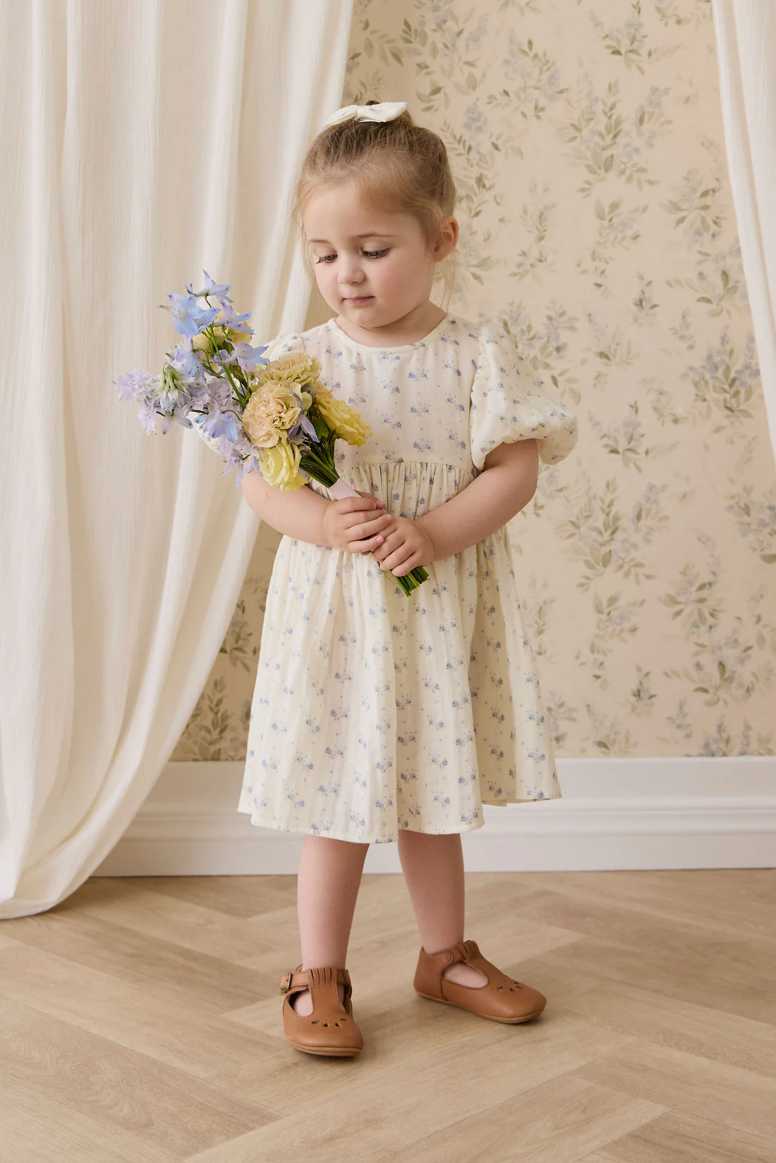Organic Cotton Muslin Frannie Dress-Molly Blue by Jamie Kay - Image 12