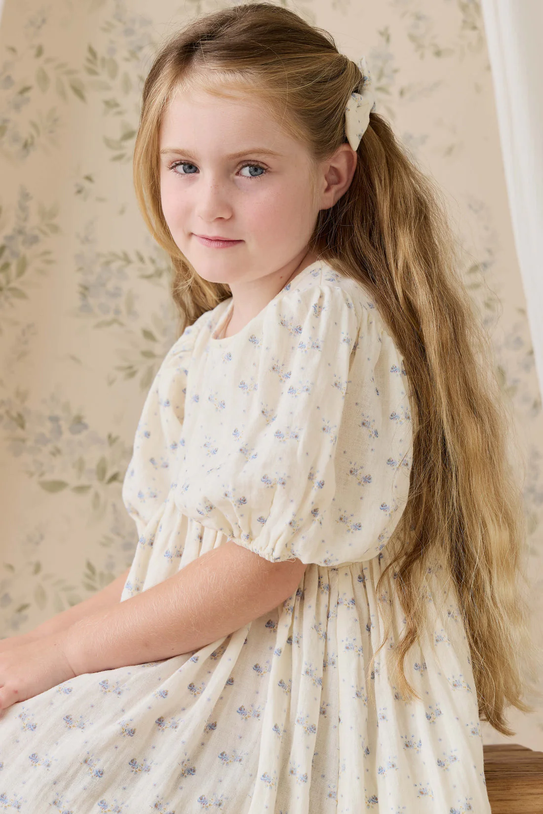 Organic Cotton Muslin Frannie Dress-Molly Blue by Jamie Kay - Image 13