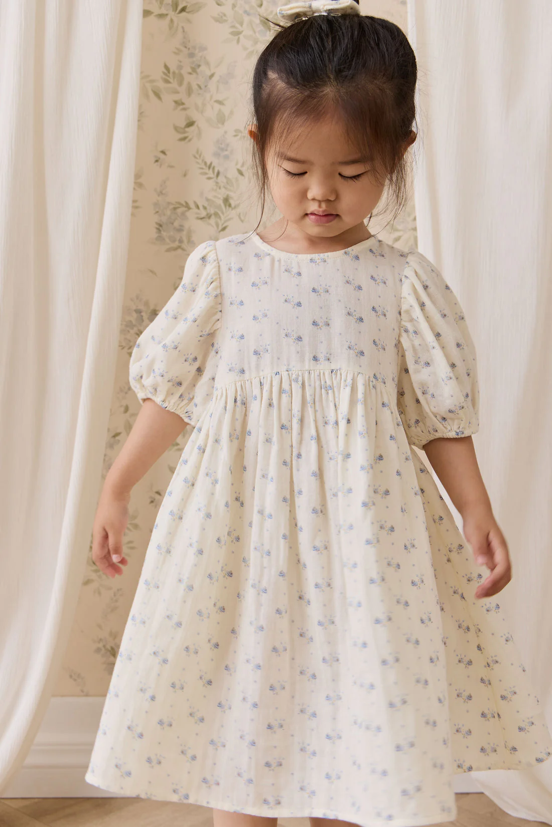 Organic Cotton Muslin Frannie Dress-Molly Blue by Jamie Kay - Image 3