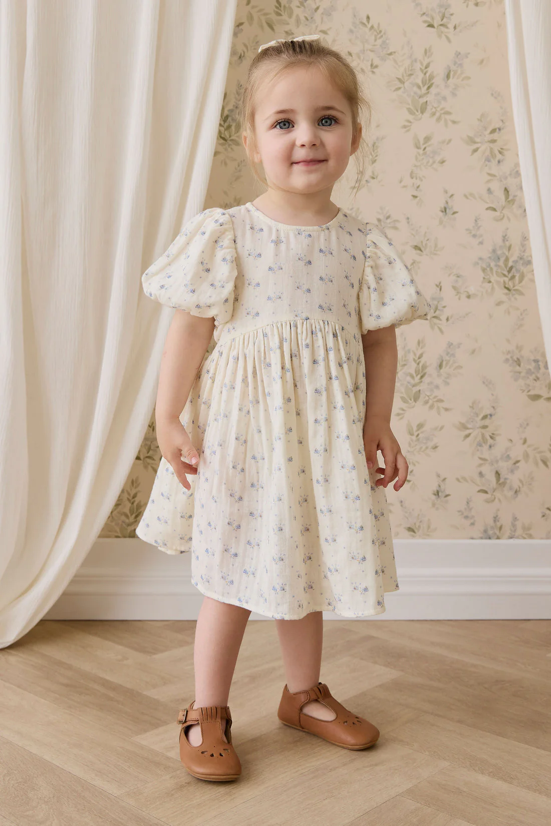 Organic Cotton Muslin Frannie Dress-Molly Blue by Jamie Kay - Image 5