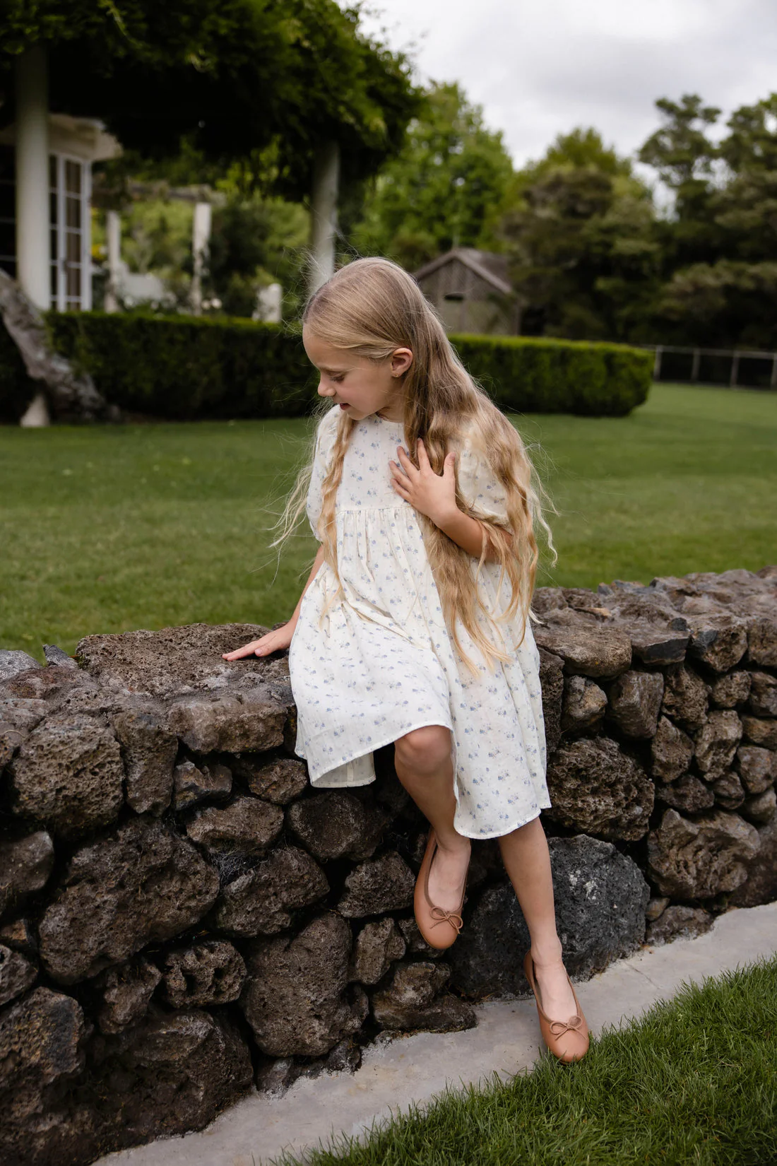Organic Cotton Muslin Frannie Dress-Molly Blue by Jamie Kay - Image 6