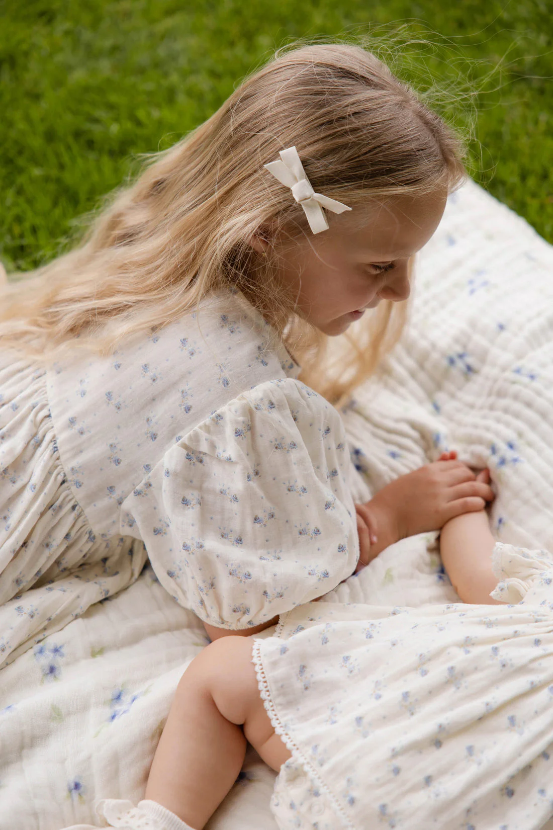 Organic Cotton Muslin Frannie Dress-Molly Blue by Jamie Kay - Image 7